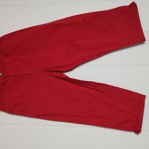 Vintage red denim  bare back highrise Cropped Capri Preppy Coastal jeans